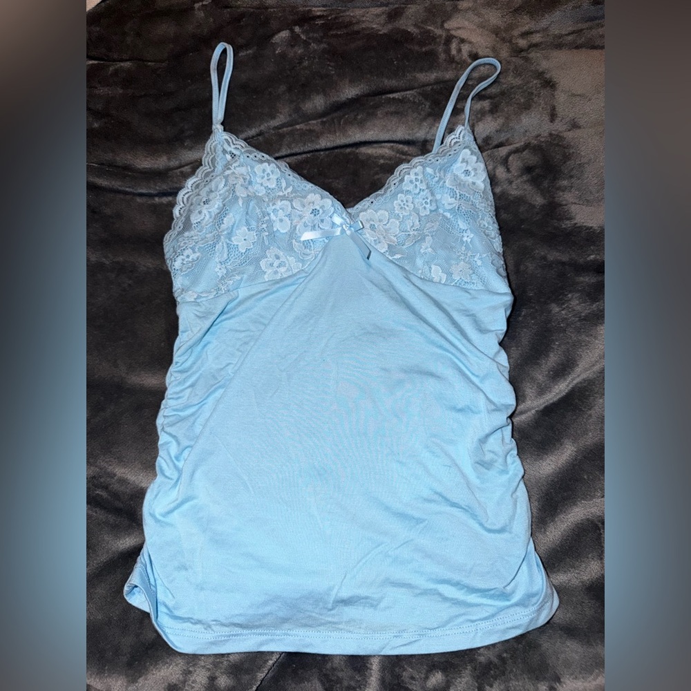 SOLD Sky Blue Cami with Lace Detail
